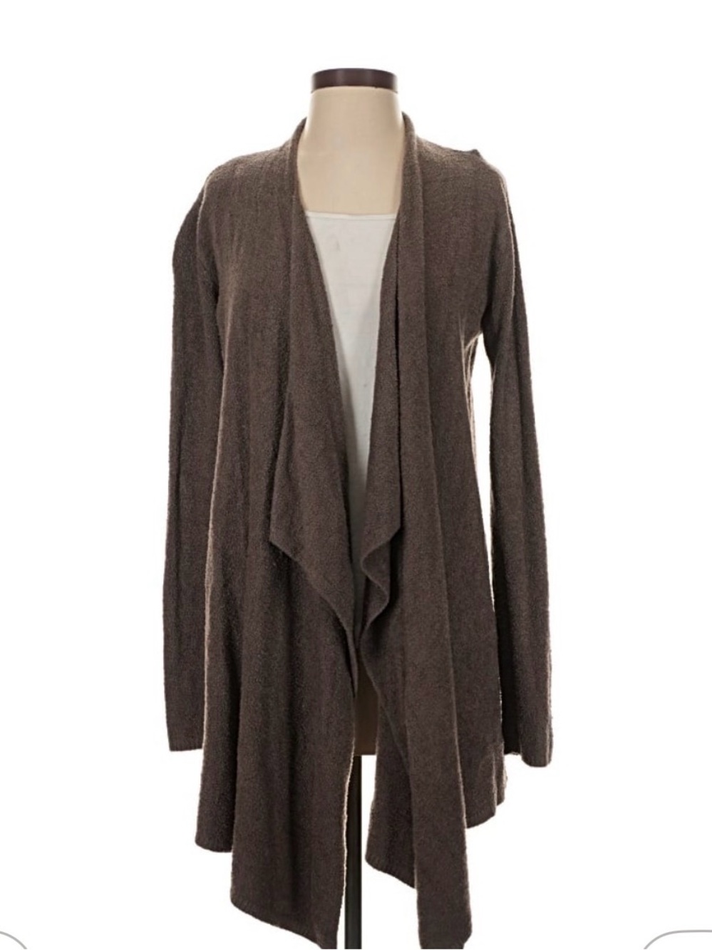 Barefoot Dreams Brown Open Drape Front Cardigan